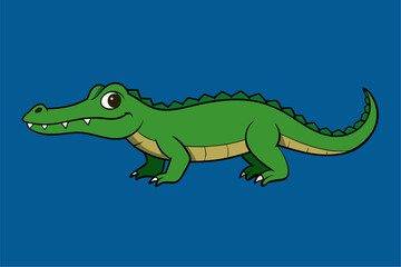 Obraz premium A cute, funny, green cartoon dinosaur character illustration on a white background