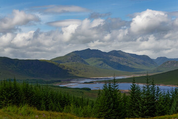 Loch and mountains