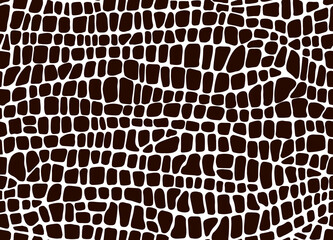 Crocodile skin seamless pattern for snake or dragon background, vector texture. Reptile skin pattern of crocodile or lizard animal with abstract spots of snake python, alligator or cobra leather © Vector Tradition
