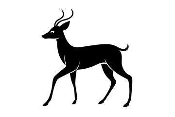 A stylized deer silhouette vector illustration with antlers