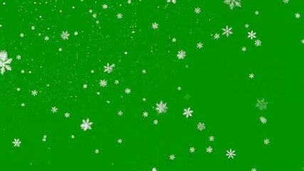 Falling snow animation over vibrant green - Powered by Adobe