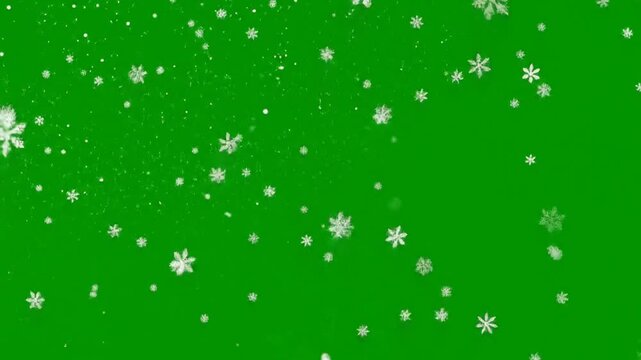 Falling snow animation over vibrant green