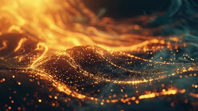Blazing flames engulf the scene, with waves of fire flowing through the air