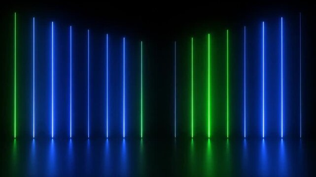Abstract glowing vertical lines on dark surface
