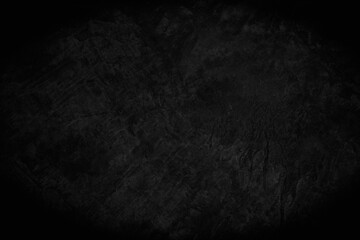 Close up retro plain dark black cement concrete wall background texture for show or advertise or...