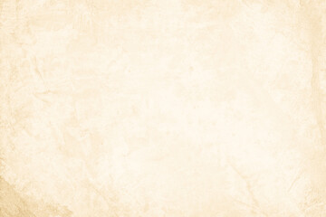 Old concrete wall texture background. Close up retro plain cream color cement wall background texture. Design paper vintage parchment element.