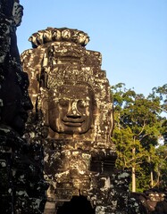 Ancient Stone Face, Temple, Angkor Wat