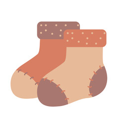 Cute sock, baby born stuff vector illustration