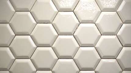 Hexagonal white tile wall
