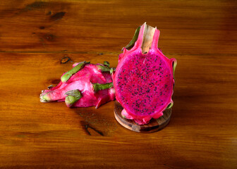 Red Dragon fruit half.