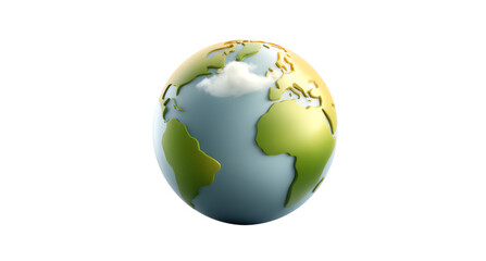 Naklejka premium A vivid depiction of Earth highlighting its diverse terrains.