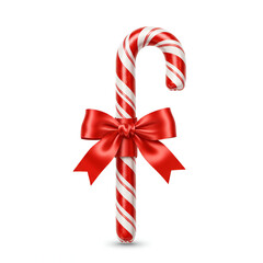 Candy cane with red and white stripes for Christmas holiday
