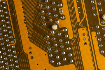 circuit board with contacts and solders with an electronic circuit on the board, an electronic...