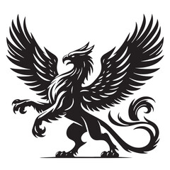 black Mythic Animal Cerberus Silhouette Vector, High Quality Illustration on White Background