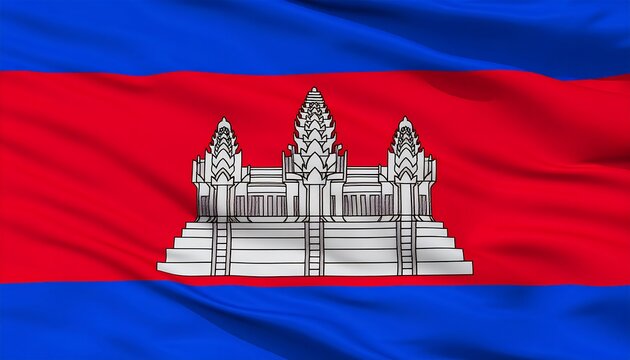 Cambodia's national identity emblem flag showcasing culture and heritage