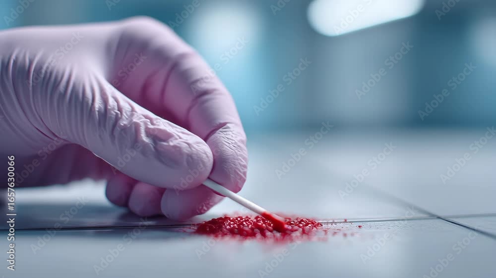 Poster evidence based procedures guide crime scene investigators collecting blood samples with precision an