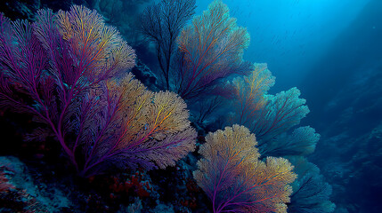 Sea fan coral reef underwater marine life ocean ecosystem biodiversity nature conservation diving photography