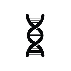 Black silhouette of a double helix dna strand
