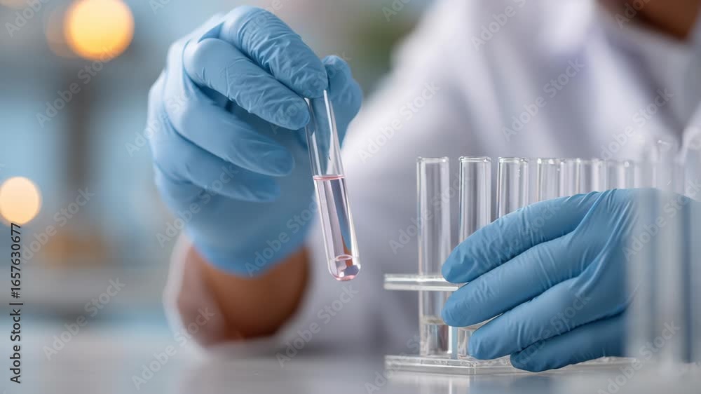 Aufkleber evidence based procedures guide crime scene investigators using test tubes and gloves in laboratory 