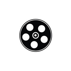 Black and white icon of a revolver cylinder