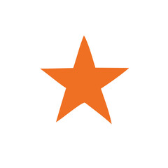 Obraz premium A simple bold orange five pointed star with a subtle textured pattern against a clean white background