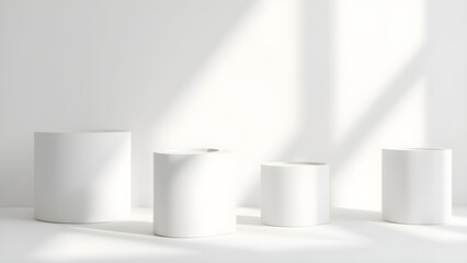 A stunning 3D rendered illustration of a transparent glass in an empty white and black room