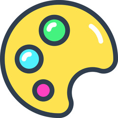 Vibrant artist's palette with colorful paints for creative projects