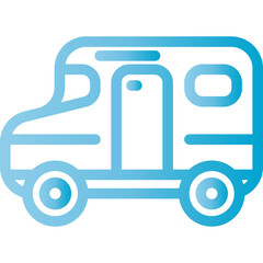 Modern camper van ready for adventure and travel on open road