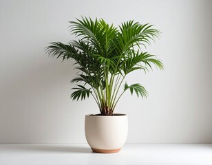Fototapeta premium Aesthetic Indoor Areca Palm Plant in a Ceramic Pot Enhancing Home Decor with Natural Beauty