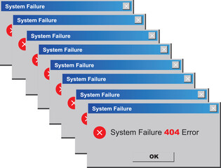 System failure 404 errors vector