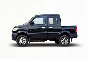 Fototapeta premium A black mini truck is isolated on a white background
