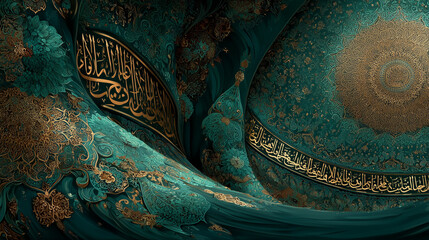 Abstract Islamic Background with Arabic Calligraphy for 12 Rabi ul Awwal