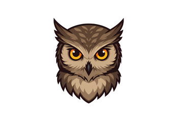 Obraz premium Detailed Illustration of an Owl's Head: Wise Bird, Nocturnal Animal, Bird of Prey isolated on transparent background