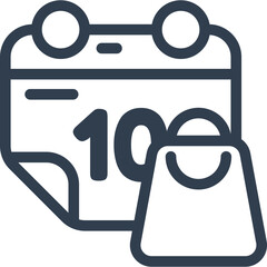 Shopping calendar icon for deals, sales, and event reminders