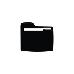 Simple black folder icon for digital organization