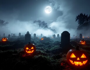 halloween background with pumpkins