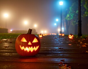 halloween background with pumpkins