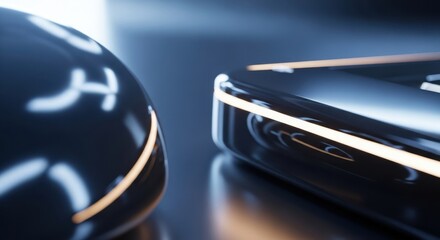 Sleek Abstract Design with Glowing Light Accents