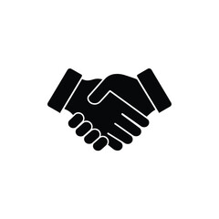 Obraz premium Iconic black and white handshake symbol representing agreement and partnership