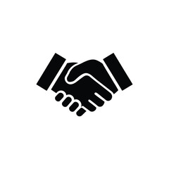 Obraz premium Black silhouette of two hands shaking in agreement