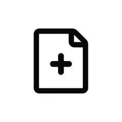 Simple icon of a document with a plus sign