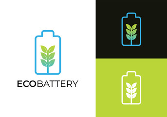 This is an eco battery logo by combining energy and battery symbols with electric colors. This logo is suitable for battery charging stations, technology companies, battery manufacturing companies, en
