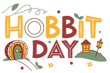 Fototapeta premium HOBBIT DAY vector illustration
