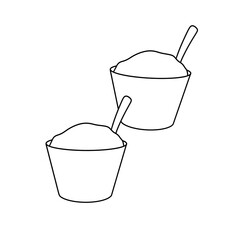Two cups of ice cream with spoons in them