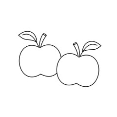 Two apples are shown in a white background