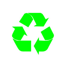 Obraz premium Vibrant green recycling symbol for eco friendly designs and presentations on transparent background