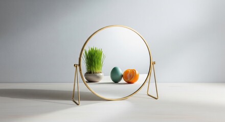 Mirror on Plain Surface