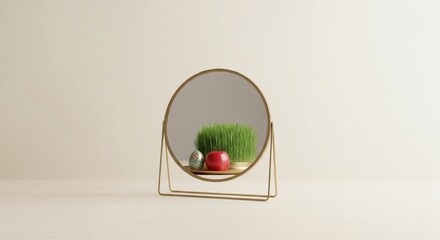 Haft-Sin Mirror on Plain Surface