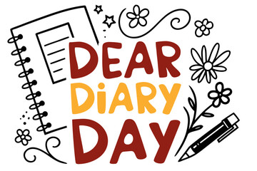 DEAR DIARY DAY vector illustration