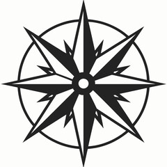 black and white compass